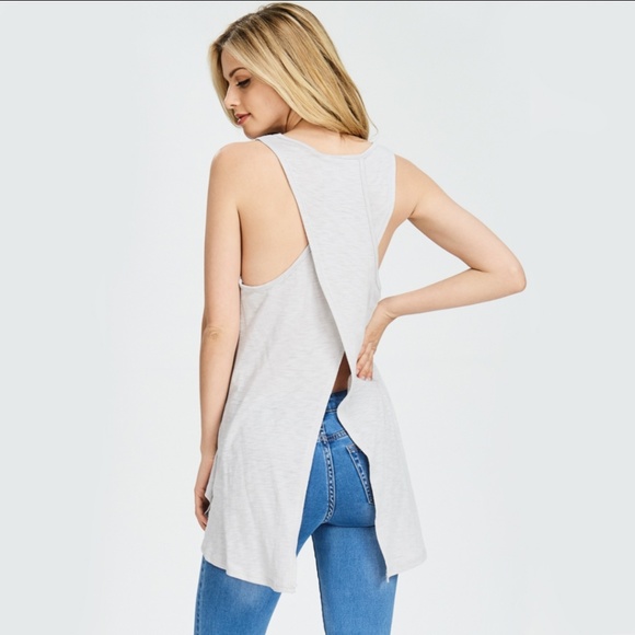 CrossBack Tank Top - Heather Gray - Picture 3 of 7